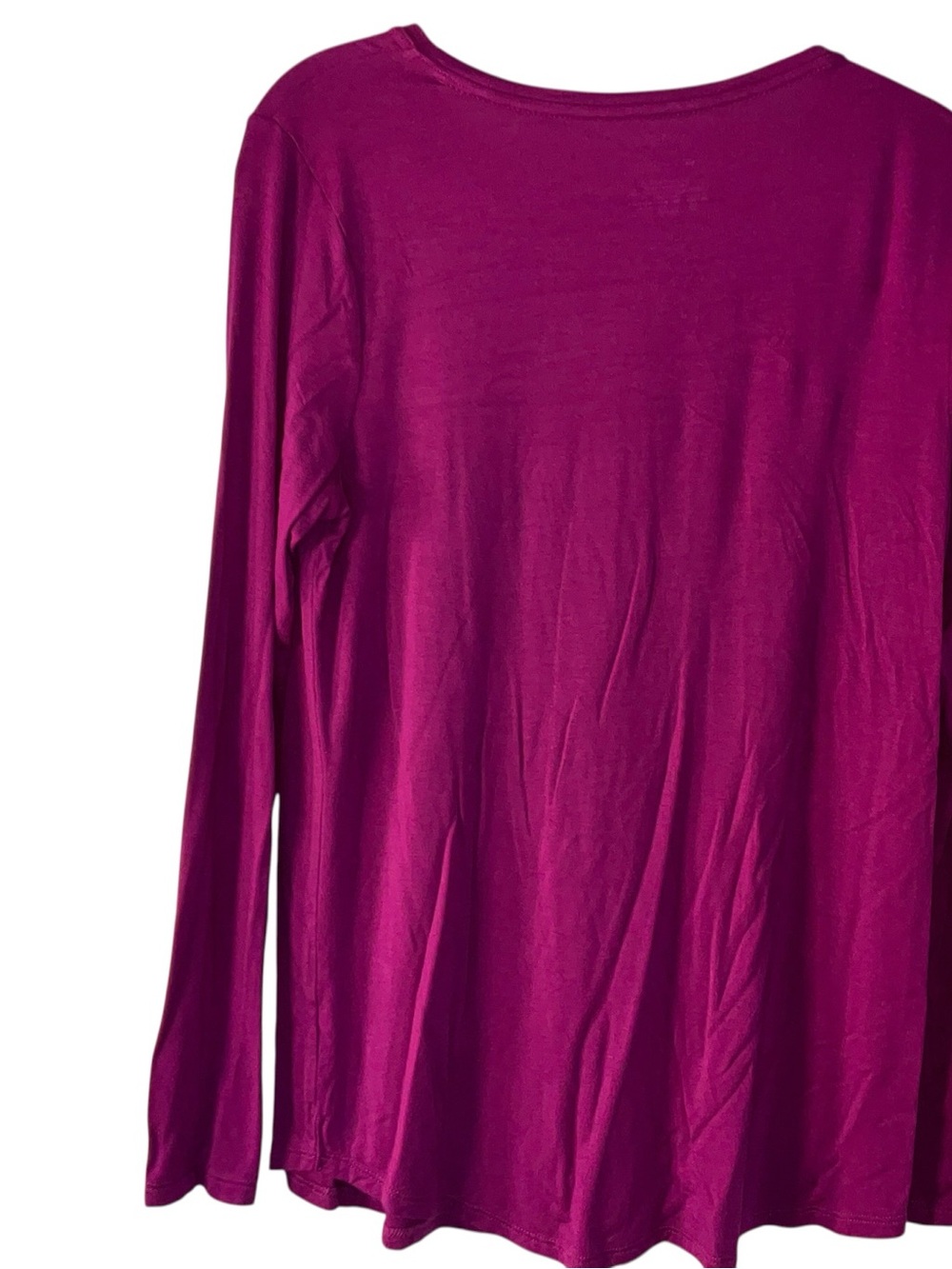 Apt. 9 Long Sleeve Crewneck Top - Fuchsia - Picture 3 of 3